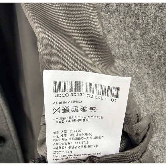 Dunst Unisex Mac Coat XL Charcoal Gray Wool Blend Pockets Belted Classic Winter - Picture 14 of 16